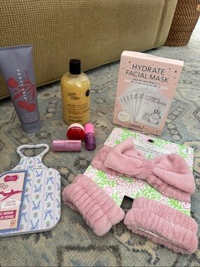 Philosophy Hydrate Facial Mask + Pink Fluffy Headband Set